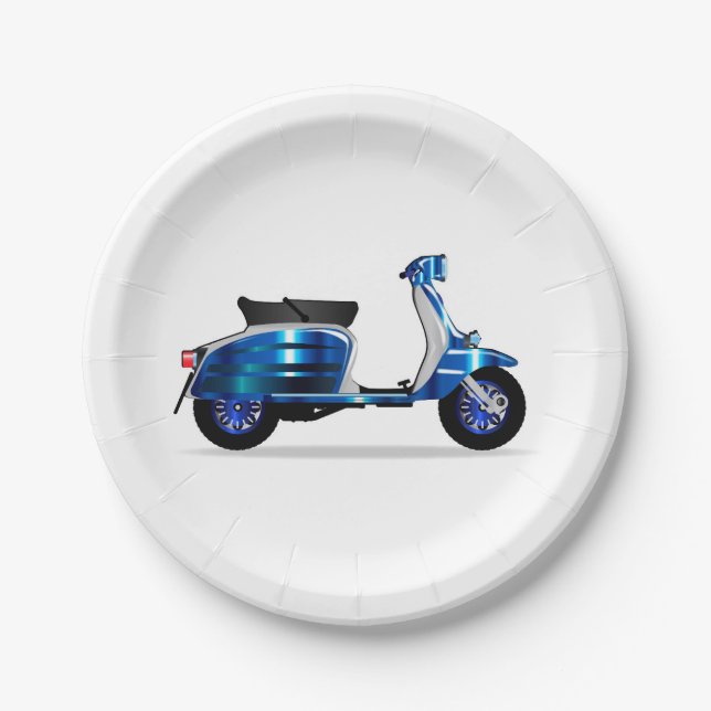 60s Motor Scooter Paper Plate (Front)