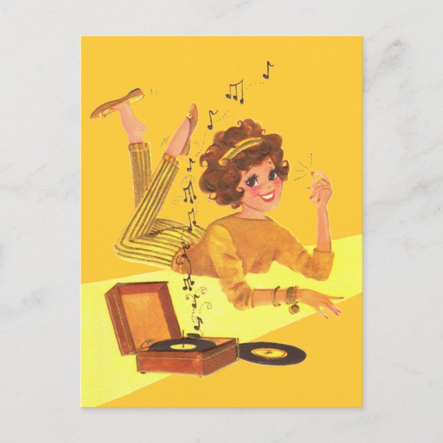 60's Music Girl Postcard (Front)