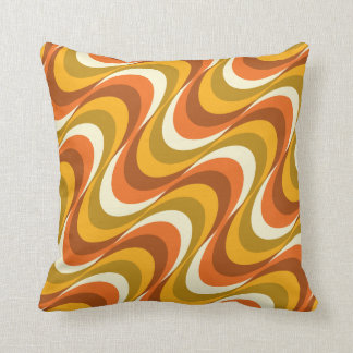 60's orange waves cushion