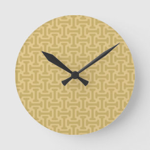 60s Paper Pattern Round Clock