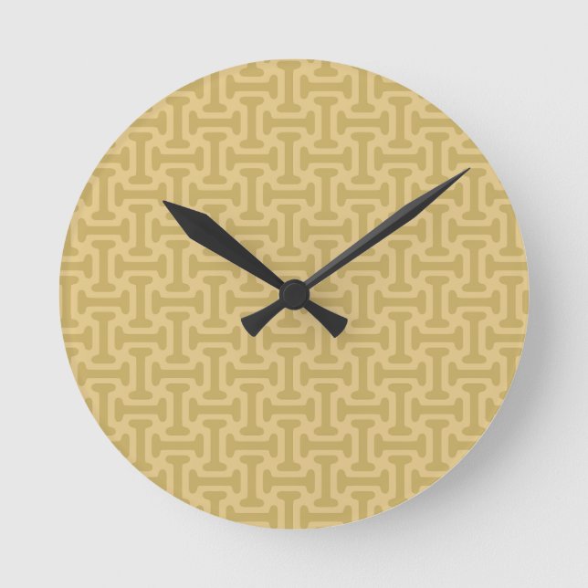 60s Paper Pattern Round Clock (Front)