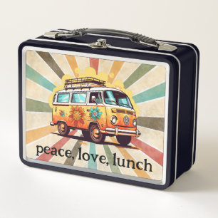 60s Peace Hippie Hippy Metal Lunch Box