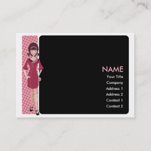 60s retro chick business card