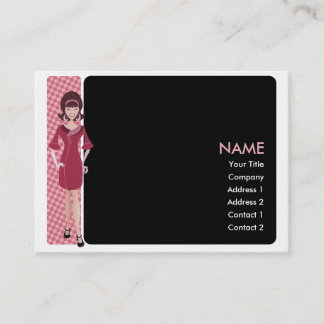 60s retro chick business card