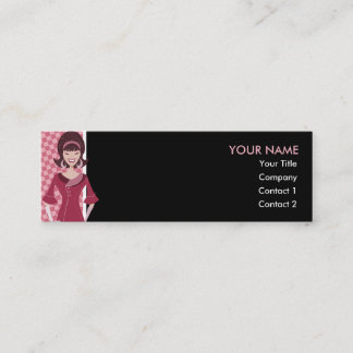 60s retro chick mini business card