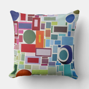 60's Retro Disco Colour Chart Collage Abstract Cushion