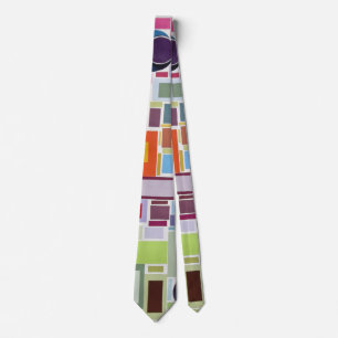 60's Retro Disco Colour Collage Mosaic Abstract Tie