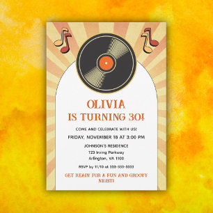 60s Retro Groovy Adult Birthday Party Any Age Invitation