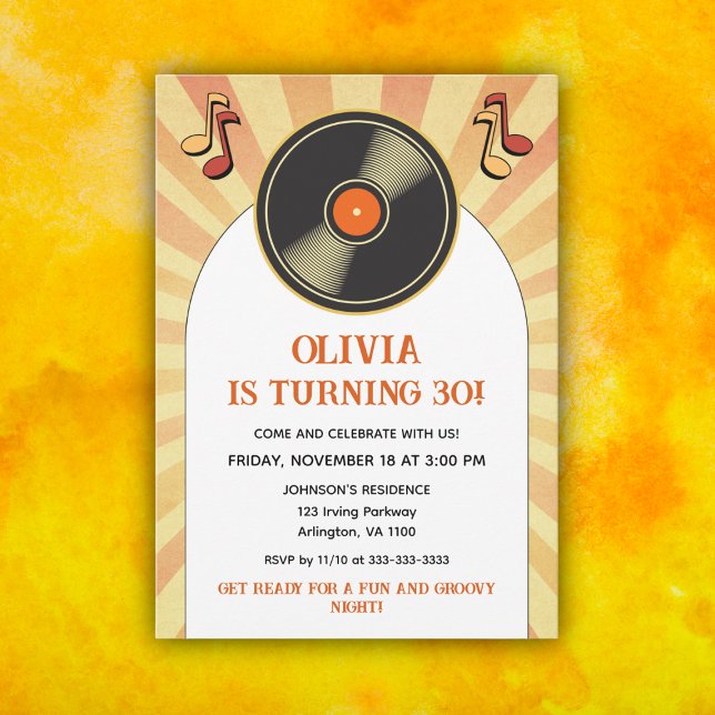 60s Retro Groovy Adult Birthday Party Any Age Invitation (Creator Uploaded)