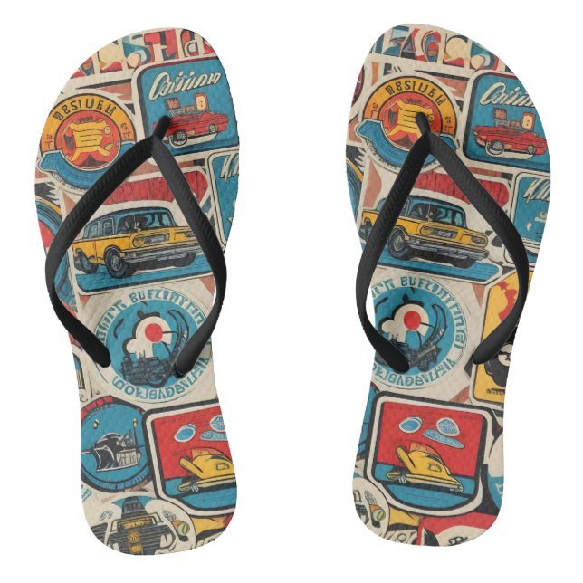 60s retro style thongs (Footbed)