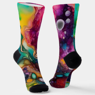 60s Retro Tye Die 70s Hippy Socks