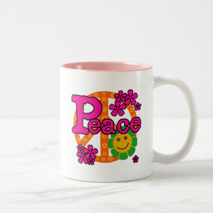 60s Style Peace T-shirts and Gifts Two-Tone Coffee Mug