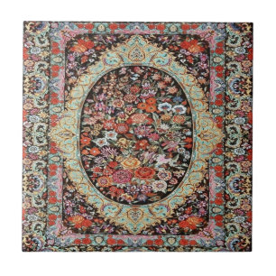 60s Vintage Persian Turkish Floral Flower Pattern Ceramic Tile