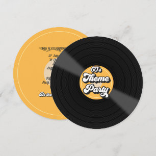 60's Vintage Record-Themed Retro Party Invitation