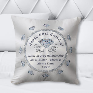 60th, 75th, 90th, 100th Birthday Gift Ideas, Woman Cushion