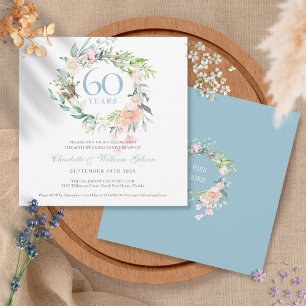 60th / 75th Diamond Anniversary Roses Garland  Invitation