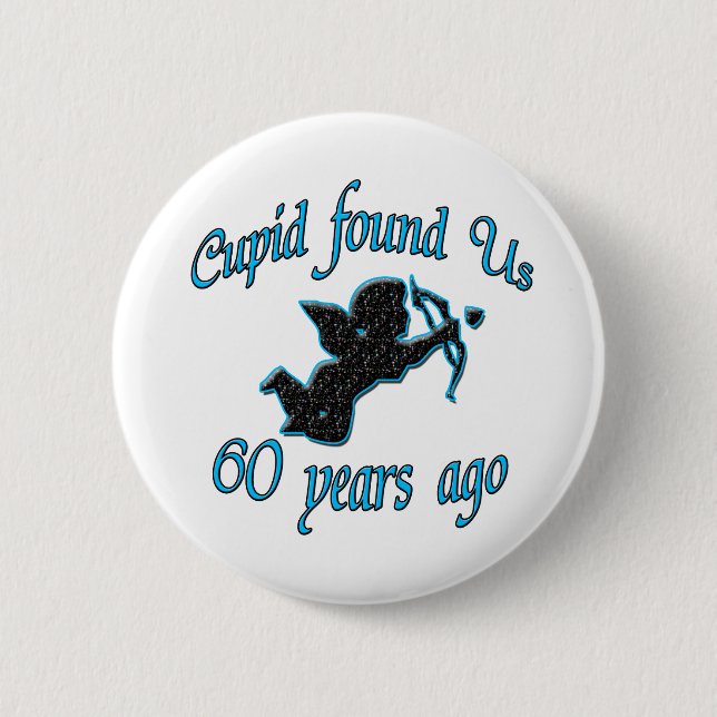 60th. Anniversary 6 Cm Round Badge (Front)