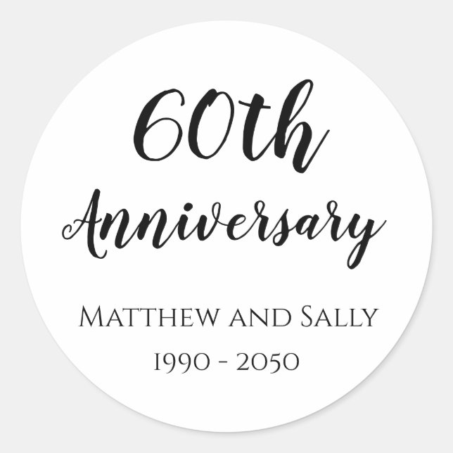 60th Anniversary   Classic Round Sticker (Front)