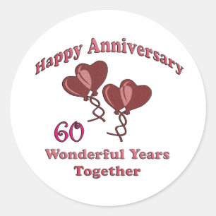 60th. Anniversary Classic Round Sticker