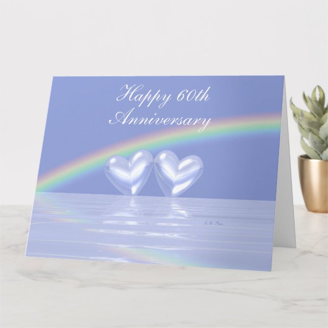 60th Anniversary Diamond Hearts Card (Small Plant)