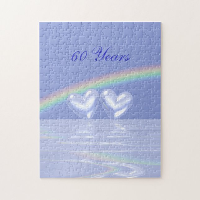 60th Anniversary Diamond Hearts Jigsaw Puzzle (Vertical)