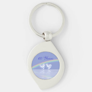 60th Anniversary Diamond Hearts Key Ring