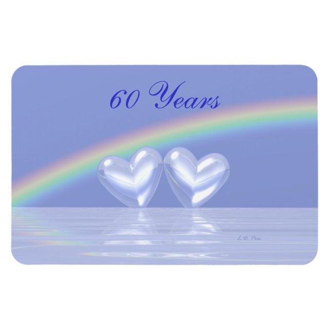 60th Anniversary Diamond Hearts Magnet (Horizontal)