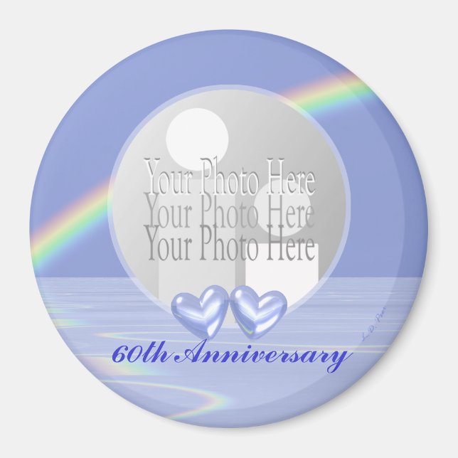 60th Anniversary Diamond Hearts (photo frame) Magnet (Front)