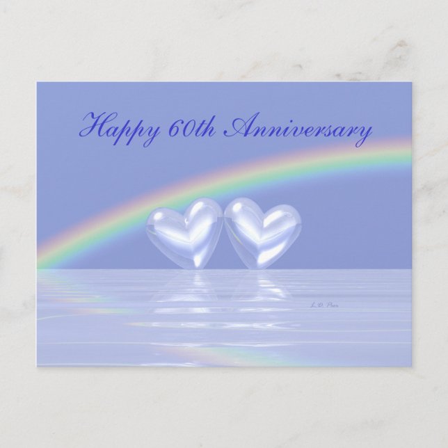 60th Anniversary Diamond Hearts Postcard (Front)