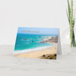 60th Anniversary Greeting Card with Beach Shore