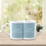60th Anniversary Hearts Confetti Coffee Mug Set<br><div class="desc">Personalise with the names and wedding year of the happy couple. A fun,  unique and customisable gift to celebrate anyone's diamond wedding anniversary. Designed by Pure Piglet© at www.zazzle.com/purepiglet*.</div>