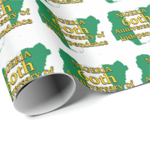 60th Anniversary Independence    NIGERIA FLAG Wrapping Paper