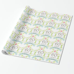 60th Anniversary Love Heart Gift Wrap