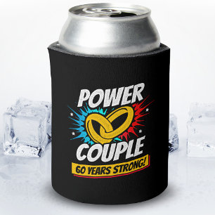 60th Anniversary Married Couples 60 Years Strong Can Cooler
