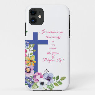60th Anniversary, Nun, Religious Life Cross iPhone 11 Case