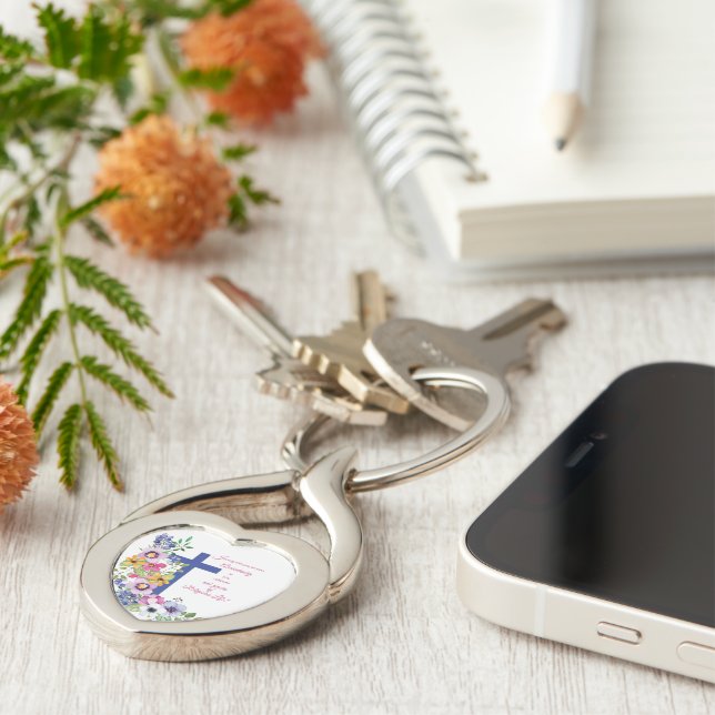 60th Anniversary, Nun, Religious Life Cross Key Ring (Side)