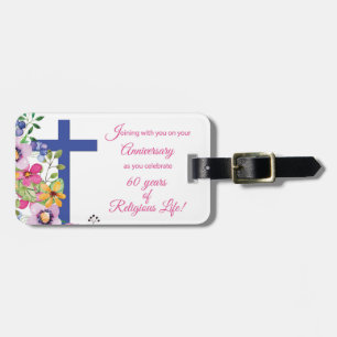 60th Anniversary, Nun, Religious Life Cross Luggage Tag
