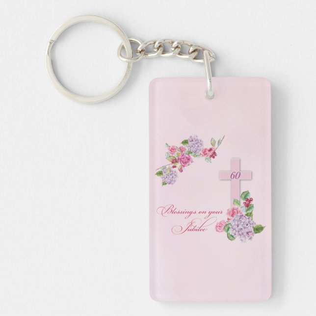 60th Anniversary of Religious Life Catholic Nun Key Ring (Front)