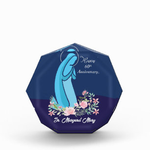 60th Anniversary of Religious Life Nun Pink Flower Photo Block
