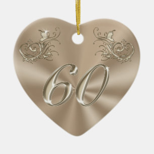 60th Anniversary Ornament, Personalised or Not Ceramic Ornament