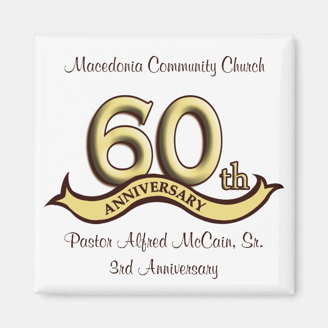 60th Anniversary Party Favours Magnet (Front)