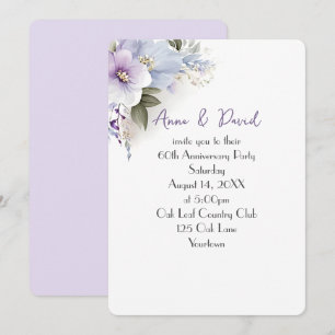 60th Anniversary Party Floral Bouquet Invitation