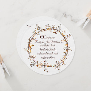 60th Anniversary Party Glowing Autumn Berry Wreath Invitation