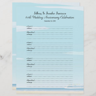 60th Anniversary Party Guest Book Sign-In Page