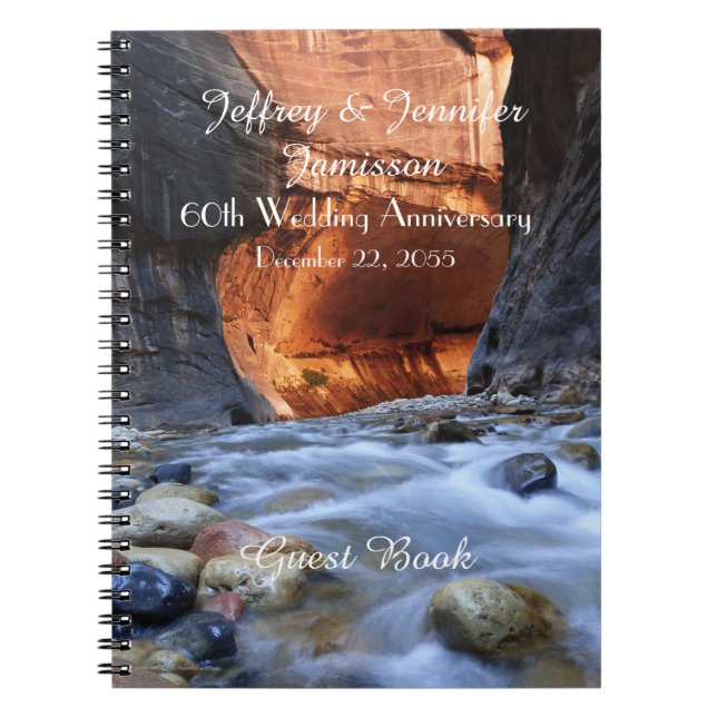 60th Anniversary Party Guest Book, Zion Narrows Notebook (Front)