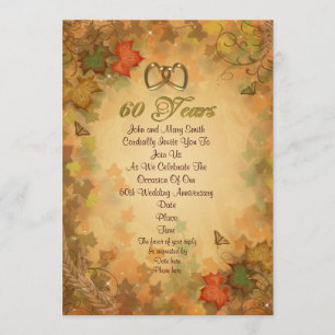 60th anniversary party invitation fall leaves