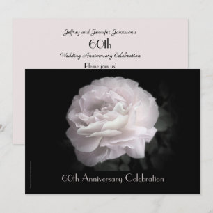 60th Anniversary Party Invitation Pale Pink Rose