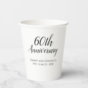 60th Anniversary Party Paper CupsTableware Cups
