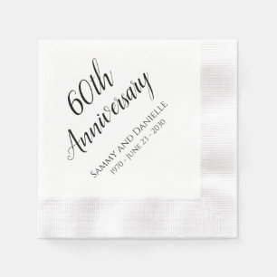 60th Anniversary Party Personalised Paper Napkins