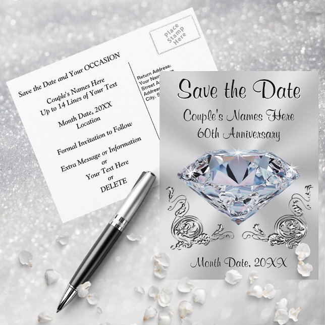 60th Anniversary Save the Date Cards PERSONALIZED (Creator Uploaded)